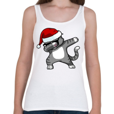 PRINTFASHION Dabbing cica - Női atléta - Fehér női trikó