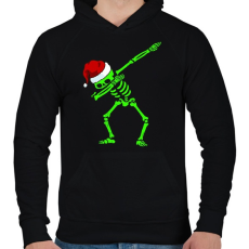 PRINTFASHION Dabbing csontváz télapó - Férfi kapucnis pulóver - Fekete