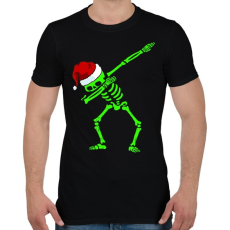 PRINTFASHION Dabbing csontváz télapó - Férfi póló - Fekete