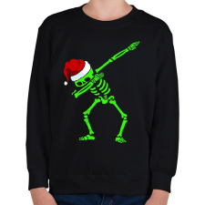 PRINTFASHION Dabbing csontváz télapó - Gyerek pulóver - Fekete gyerek pulóver, kardigán