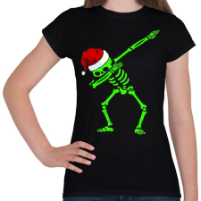 PRINTFASHION Dabbing csontváz télapó - Női póló - Fekete női póló
