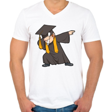 PRINTFASHION Dabbing diploma - Férfi V-nyakú póló - Fehér férfi póló