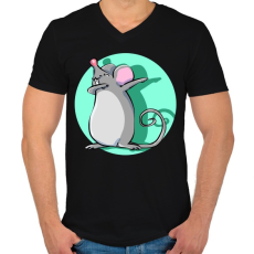 PRINTFASHION Dabbing egér - Férfi V-nyakú póló - Fekete