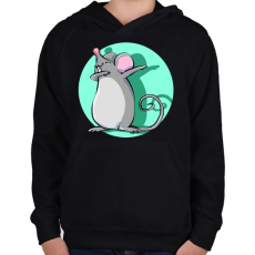 PRINTFASHION Dabbing egér - Gyerek kapucnis pulóver - Fekete