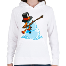 PRINTFASHION Dabbing hóember - Női kapucnis pulóver - Fehér női pulóver, kardigán