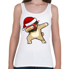 PRINTFASHION Dabbing mopsz mikulás - Női atléta - Fehér női trikó