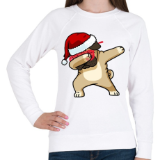 PRINTFASHION Dabbing mopsz mikulás - Női pulóver - Fehér