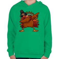 PRINTFASHION Dabbing pulyka - Gyerek kapucnis pulóver - Zöld