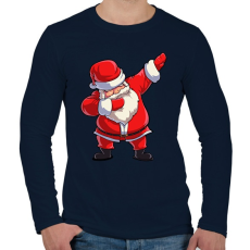 PRINTFASHION Dabbing Santa - Férfi hosszú ujjú póló - Sötétkék