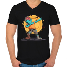 PRINTFASHION Dabbing zombi - Férfi V-nyakú póló - Fekete