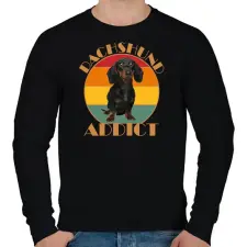 PRINTFASHION Dachshund addict - Férfi pulóver - Fekete férfi pulóver, kardigán