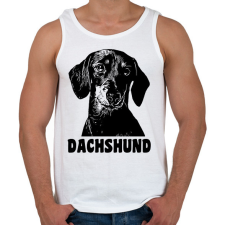 PRINTFASHION Dachshund - Férfi atléta - Fehér atléta, trikó