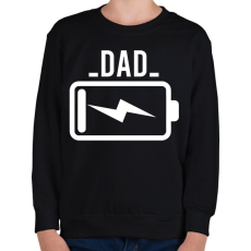 PRINTFASHION Dad battery - Gyerek pulóver - Fekete
