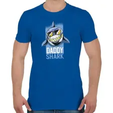 PRINTFASHION Daddy shark - apa cápa - Férfi póló - Királykék férfi póló