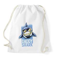PRINTFASHION Daddy shark - apa cápa - Sportzsák, Tornazsák - Fehér tornazsák