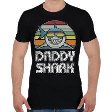 PRINTFASHION Daddy shark - Férfi póló - Fekete férfi póló