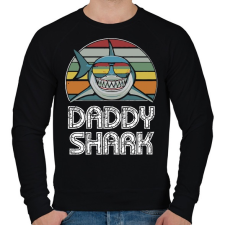 PRINTFASHION Daddy shark - Férfi pulóver - Fekete férfi pulóver, kardigán