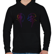 PRINTFASHION Daft Punk - Férfi kapucnis pulóver - Fekete