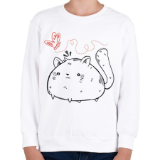 PRINTFASHION Dagi cica - Gyerek pulóver - Fehér gyerek pulóver, kardigán