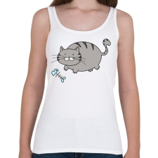 PRINTFASHION Dagi cica - Női atléta - Fehér női trikó