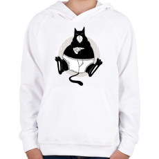 PRINTFASHION Dagi macska - Gyerek kapucnis pulóver - Fehér
