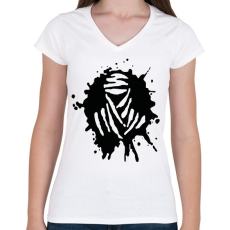 PRINTFASHION Dakar  - Női V-nyakú póló - Fehér