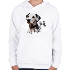 PRINTFASHION dalmata - Gyerek kapucnis pulóver - Fehér gyerek pulóver, kardigán