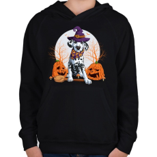 PRINTFASHION Dalmata halloween - Gyerek kapucnis pulóver - Fekete