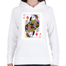 PRINTFASHION Dáma káró - Női kapucnis pulóver - Fehér