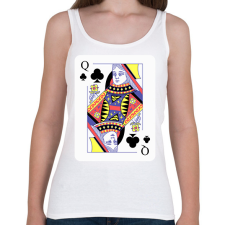 PRINTFASHION Dáma treff - Női atléta - Fehér női trikó