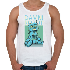 PRINTFASHION Damn Robot- - Férfi atléta - Fehér