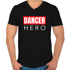 PRINTFASHION DANCER HERO - Férfi V-nyakú póló - Fekete
