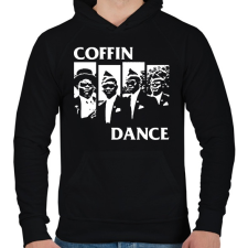 PRINTFASHION Dancing Coffin Guys - Férfi kapucnis pulóver - Fekete férfi pulóver, kardigán