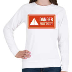 PRINTFASHION Danger - Friss jogsis - Női pulóver - Fehér