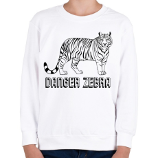 PRINTFASHION Danger zebra - Gyerek pulóver - Fehér