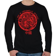 PRINTFASHION Dangerous dragon - Férfi hosszú ujjú póló - Fekete férfi póló