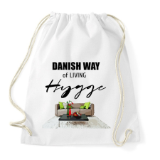 PRINTFASHION danish way of living hygge - Sportzsák, Tornazsák - Fehér tornazsák