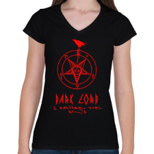 PRINTFASHION dark lord - Női V-nyakú póló - Fekete női póló