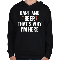 PRINTFASHION Darts&beer - Gyerek kapucnis pulóver - Fekete