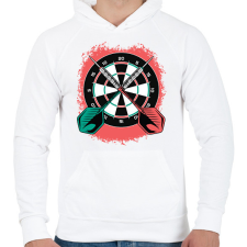 PRINTFASHION Darts - Férfi kapucnis pulóver - Fehér férfi pulóver, kardigán