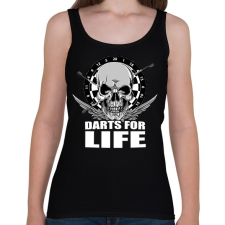 PRINTFASHION Darts for Life - Női atléta - Fekete női trikó