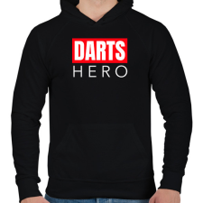 PRINTFASHION DARTS HERO - Férfi kapucnis pulóver - Fekete férfi pulóver, kardigán