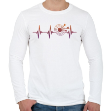 PRINTFASHION Darts szívritmus - Férfi hosszú ujjú póló - Fehér férfi póló