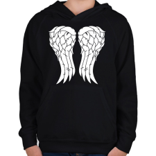 PRINTFASHION Daryl szárnyak - Gyerek kapucnis pulóver - Fekete gyerek pulóver, kardigán
