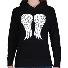 PRINTFASHION Daryl szárnyak - Női kapucnis pulóver - Fekete női pulóver, kardigán