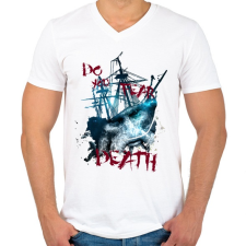 PRINTFASHION davytheme-01.png - Férfi V-nyakú póló - Fehér férfi póló