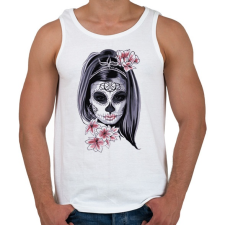 PRINTFASHION Day of the Dead Sugar Skull - Férfi atléta - Fehér atléta, trikó