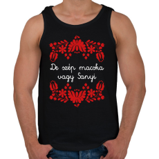 PRINTFASHION De szép macska vagy Sanyi - Férfi atléta - Fekete