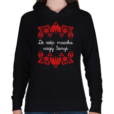 PRINTFASHION De szép macska vagy Sanyi - Női kapucnis pulóver - Fekete női pulóver, kardigán
