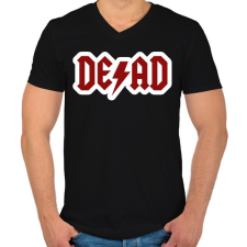 PRINTFASHION DEAD - ACDC paródia - Férfi V-nyakú póló - Fekete férfi póló